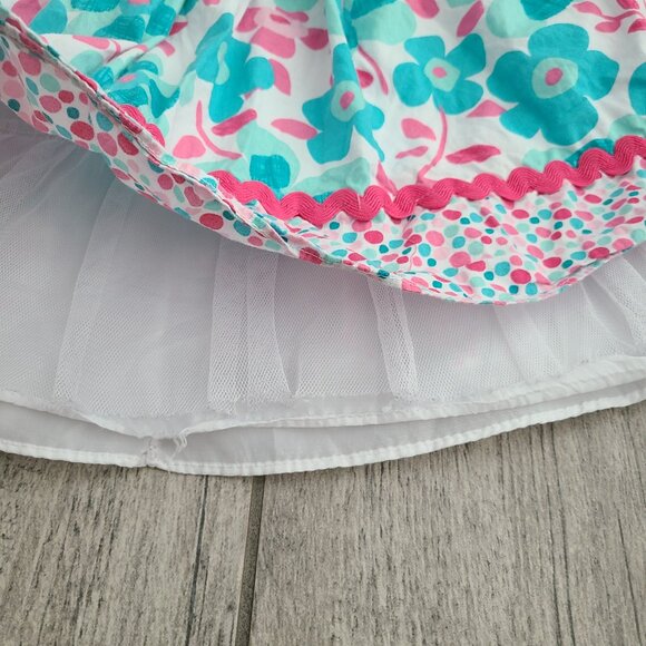 Sweet Heart Rose floral halter dress teal pink girls size 5 - Picture 5 of 10